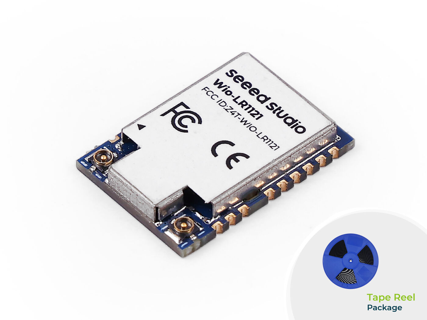 Wio-LR1121 Wireless LoRa Module with IPEX (Tape Reel), LR1121 embedded, supports sub-GHz, 2.4GHz ISM, and 2.1GHz satellite S-band