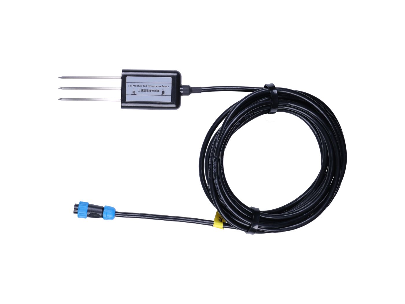 Industrial Soil Moisture & Temperature Sensor MODBUS-RTU RS485, 0-2V Analog Voltage (S-Soil MT-02B), with waterproof aviation connector