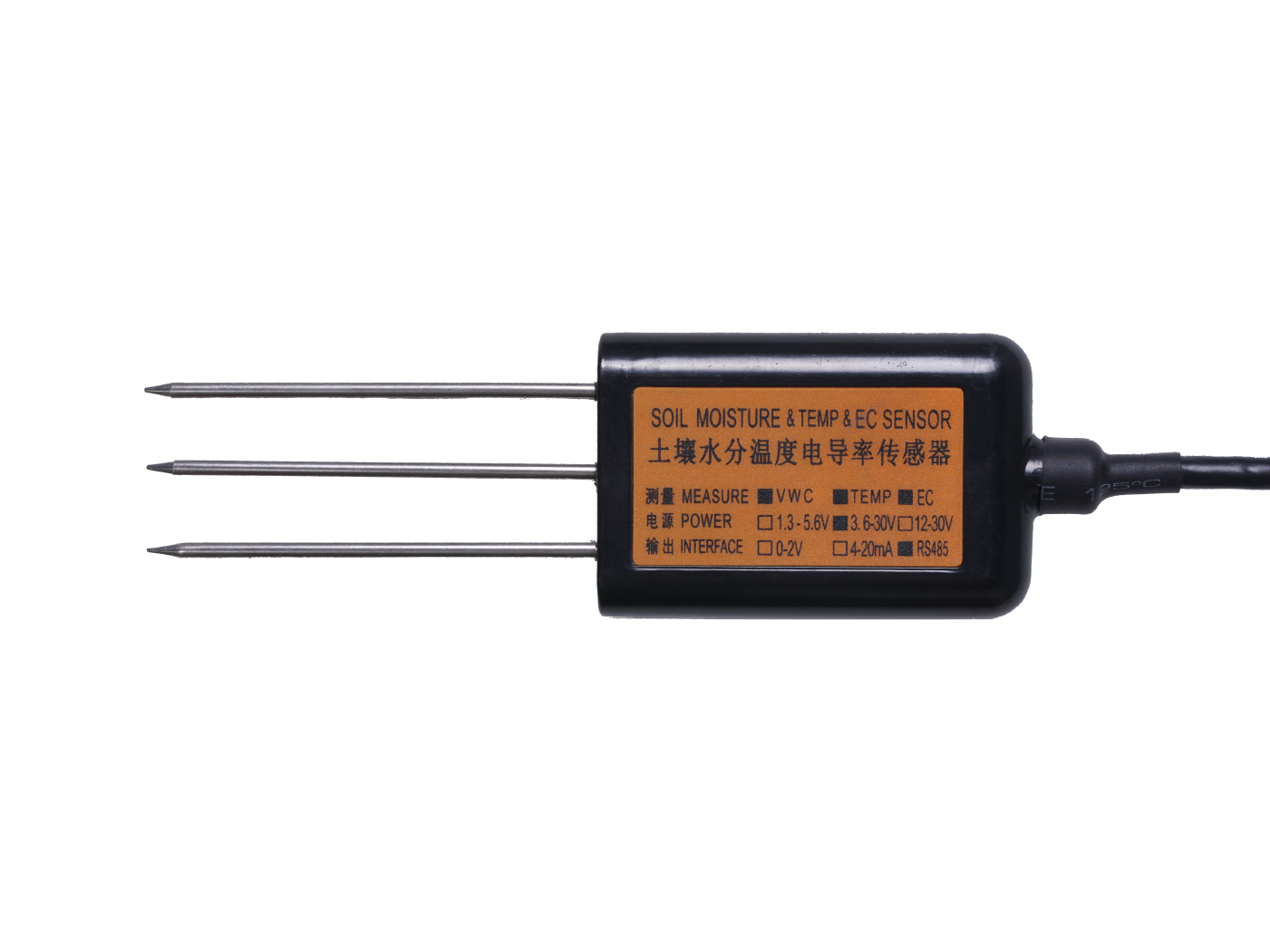 Industrial Soil Moisture & Temperature & EC Sensor MODBUS-RTU RS485 (S-Soil MTEC-02B), with waterproof aviation connector connected hardware additional product view