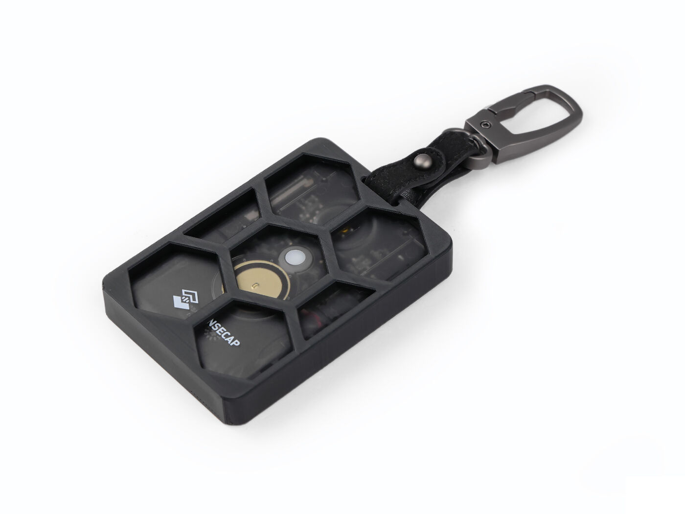 SenseCAP T1000-E Protective Meshtastic Case with Leather Keychain connected hardware additional product view
