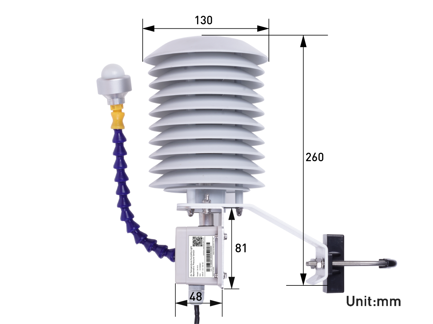 SenseCAP ORCH S4 4-In-1 Weather Sensors (A1A), Air Temperature/Humidity/Atmospheric Pressure/Light connected hardware additional product view