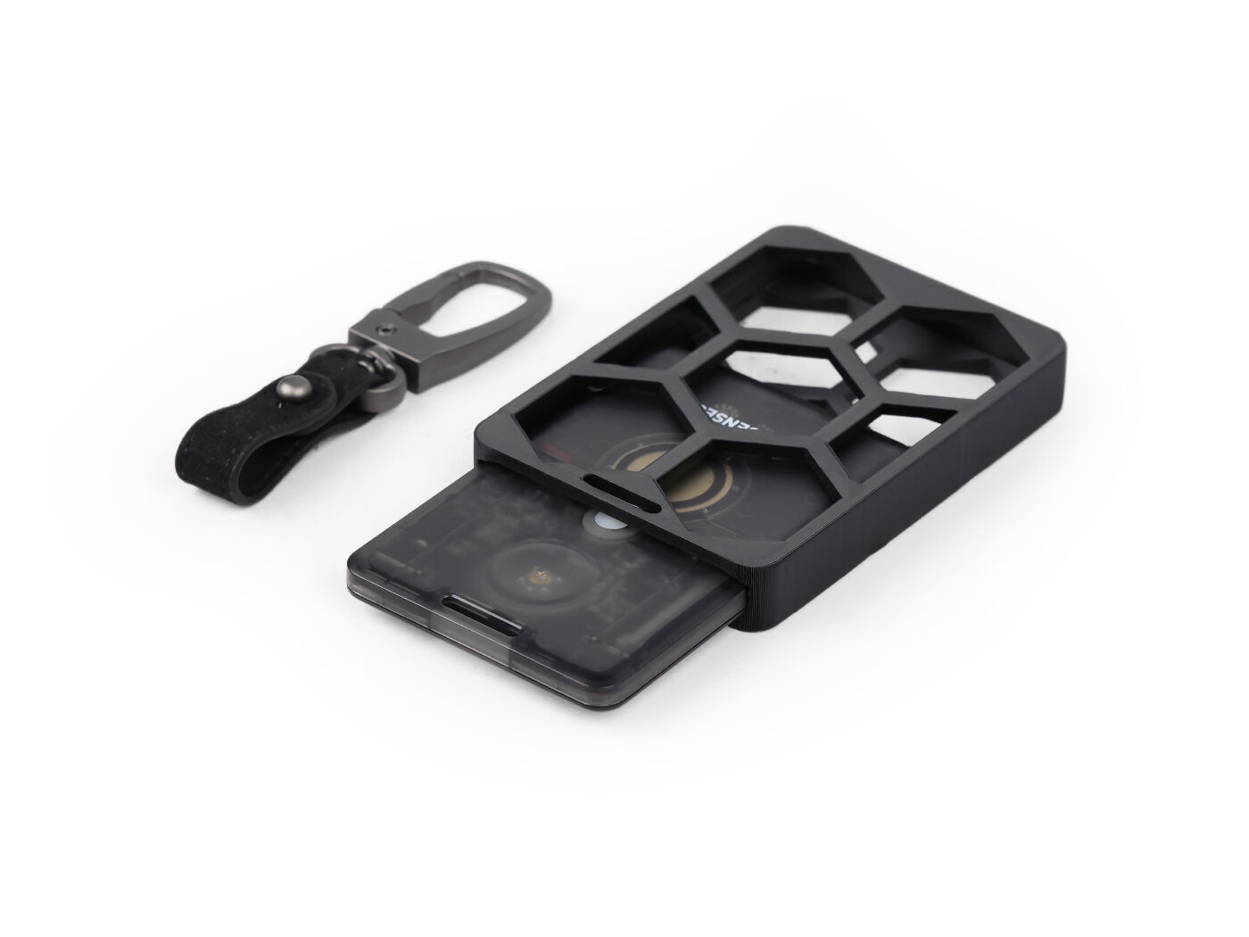 SenseCAP T1000-E Protective Meshtastic Case with Leather Keychain connected hardware additional product view