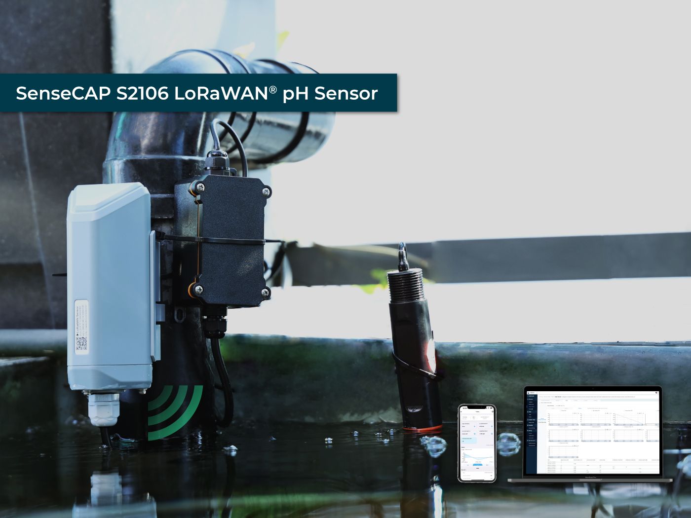 SenseCAP S2106 – LoRaWAN® pH Sensor connected hardware additional product view